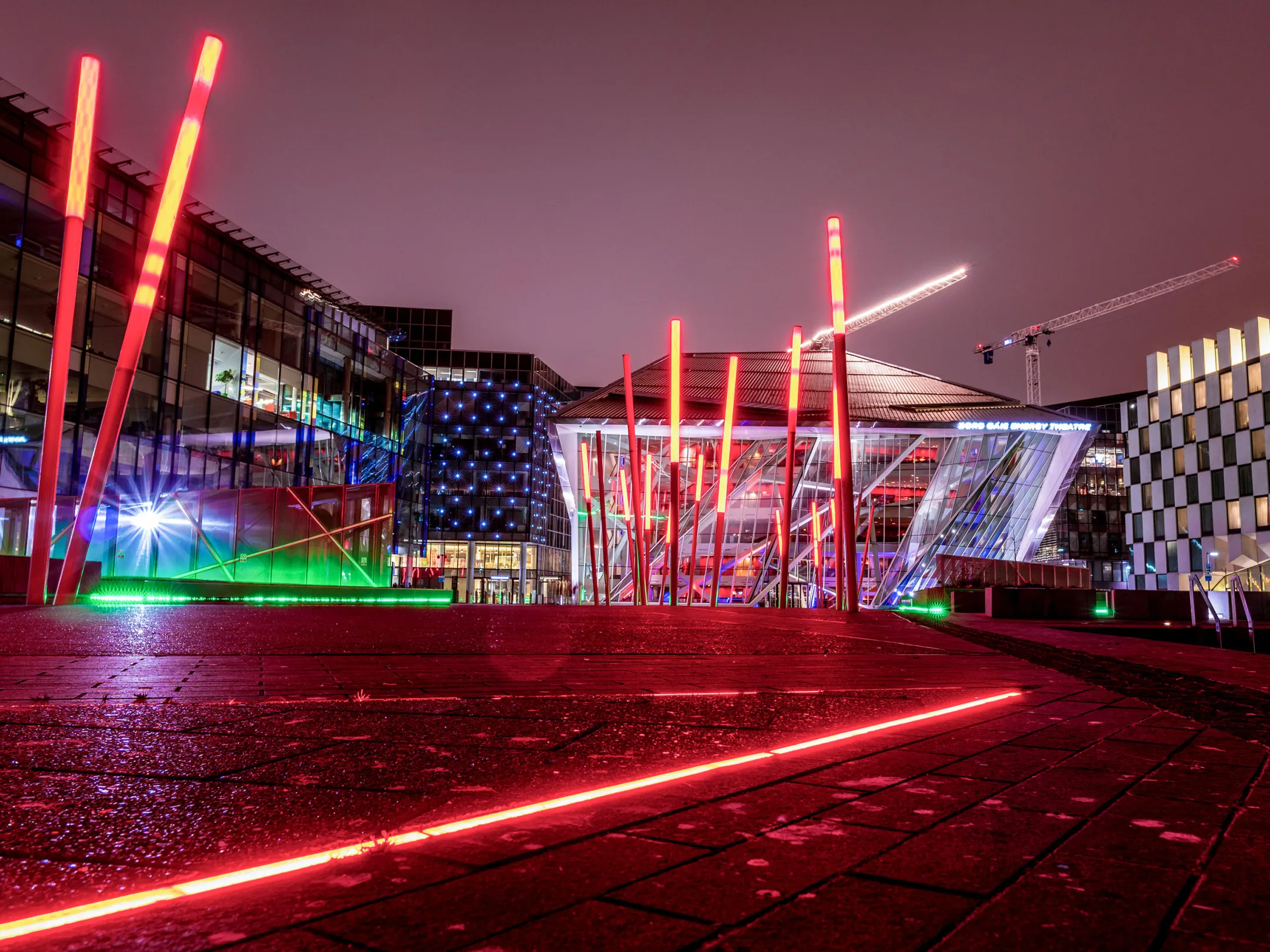 Dublin city Docklands at night